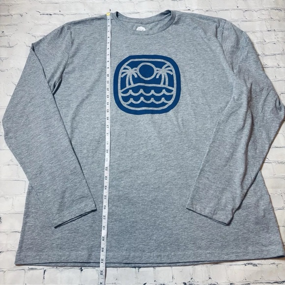 WOHVEN Men's 2X Gray Tropical Vacation Graphic T-Shirt Cotton Blend Long Sleeve - Picture 4 of 7